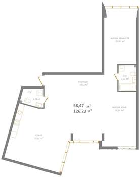 Студия квартира, вторичка, 126м2, 2/12 этаж