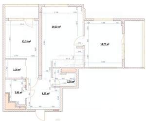 2-к квартира, вторичка, 70м2, 18/22 этаж