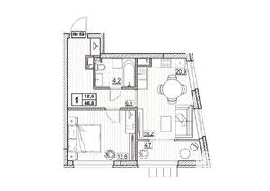 1-к квартира, вторичка, 47м2, 8/24 этаж