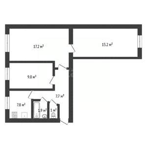 3-к квартира, вторичка, 56м2, 1/5 этаж