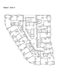 1-к квартира, строящийся дом, 46м2, 13/24 этаж