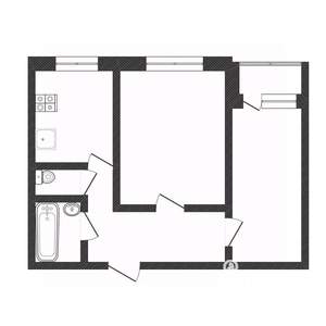 2-к квартира, вторичка, 47м2, 2/10 этаж