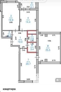 3-к квартира, вторичка, 99м2, 4/19 этаж