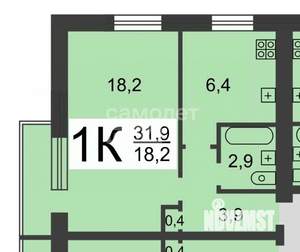 1-к квартира, вторичка, 32м2, 4/5 этаж