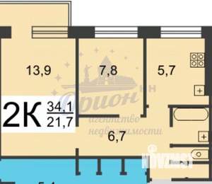 2-к квартира, вторичка, 38м2, 7/9 этаж