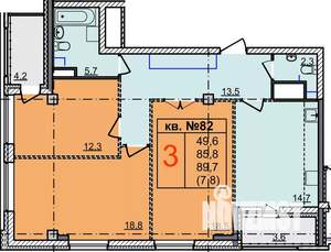 3-к квартира, вторичка, 90м2, 16/17 этаж