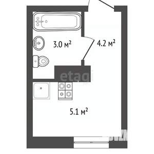 Студия квартира, вторичка, 18м2, 1/10 этаж
