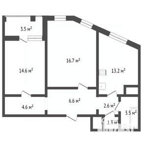 2-к квартира, вторичка, 64м2, 15/17 этаж