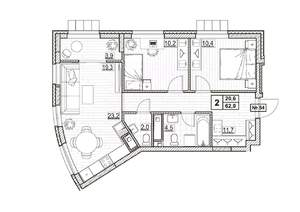 2-к квартира, вторичка, 62м2, 7/24 этаж