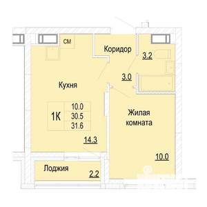 1-к квартира, вторичка, 32м2, 21/25 этаж