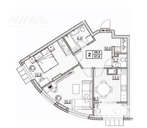 2-к квартира, вторичка, 58м2, 5/24 этаж