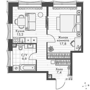 Студия квартира, вторичка, 45м2, 5/16 этаж