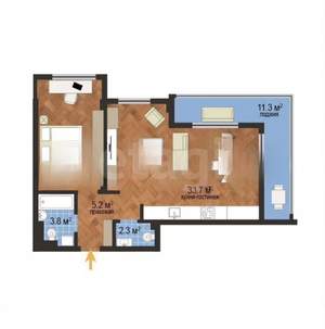 2-к квартира, вторичка, 70м2, 8/22 этаж