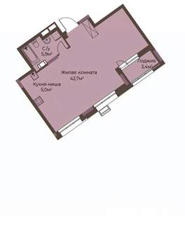 1-к квартира, строящийся дом, 55м2, 8/12 этаж