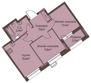 2-к квартира, вторичка, 54м2, 5/12 этаж