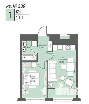 1-к квартира, вторичка, 40м2, 16/20 этаж
