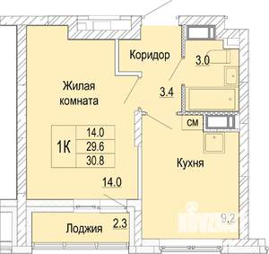1-к квартира, вторичка, 31м2, 19/25 этаж