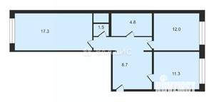 2-к квартира, вторичка, 61м2, 1/17 этаж