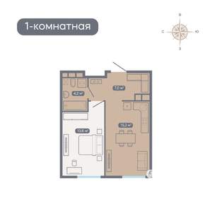 1-к квартира, вторичка, 40м2, 10/18 этаж