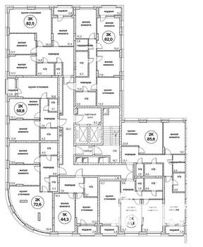 2-к квартира, вторичка, 85м2, 3/13 этаж