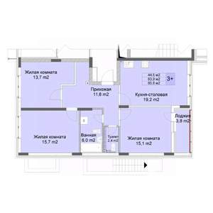 3-к квартира, вторичка, 86м2, 1/10 этаж