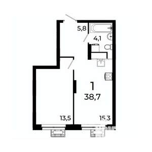 1-к квартира, вторичка, 39м2, 10/19 этаж