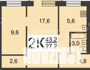 2-к квартира, вторичка, 44м2, 5/5 этаж