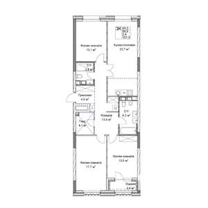 Студия квартира, вторичка, 100м2, 7/9 этаж