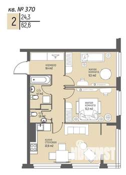 2-к квартира, вторичка, 63м2, 14/20 этаж