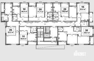 2-к квартира, строящийся дом, 82м2, 3/17 этаж