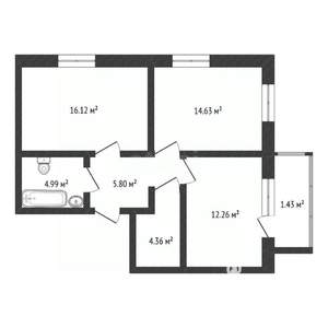 2-к квартира, вторичка, 59м2, 23/23 этаж