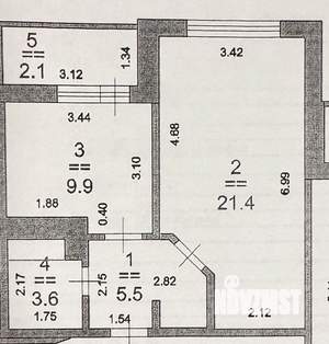 1-к квартира, вторичка, 43м2, 17/17 этаж