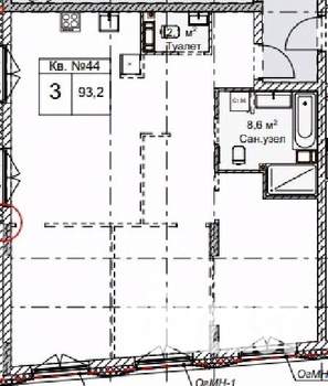 3-к квартира, строящийся дом, 93м2, 4/5 этаж