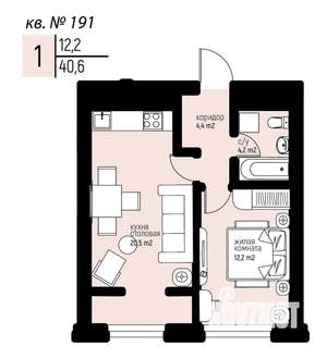1-к квартира, вторичка, 41м2, 18/25 этаж