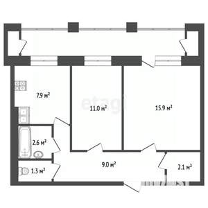 2-к квартира, вторичка, 49м2, 3/12 этаж