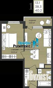 1-к квартира, вторичка, 41м2, 9/15 этаж