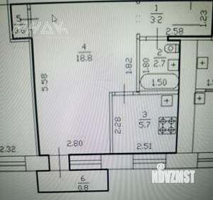 1-к квартира, вторичка, 31м2, 2/5 этаж