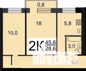 2-к квартира, вторичка, 46м2, 3/5 этаж