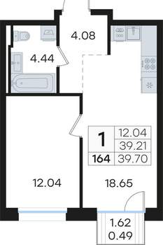 1-к квартира, вторичка, 40м2, 6/13 этаж