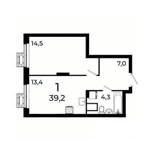 1-к квартира, вторичка, 39м2, 19/19 этаж