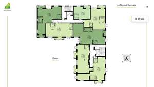 3-к квартира, вторичка, 98м2, 8/8 этаж