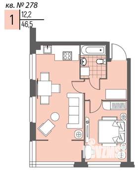 1-к квартира, вторичка, 47м2, 5/20 этаж
