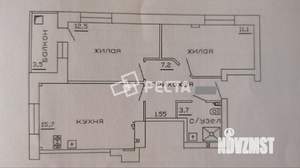2-к квартира, вторичка, 53м2, 14/15 этаж
