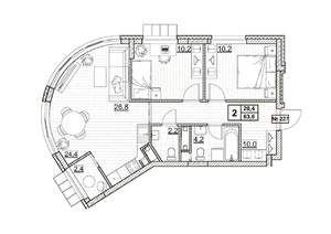 2-к квартира, вторичка, 64м2, 4/24 этаж
