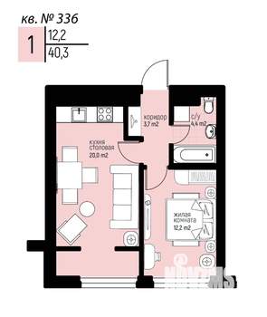 1-к квартира, вторичка, 40м2, 10/20 этаж