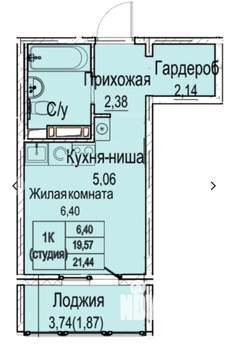 Студия квартира, строящийся дом, 22м2, 1/10 этаж