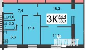 3-к квартира, вторичка, 54м2, 3/5 этаж