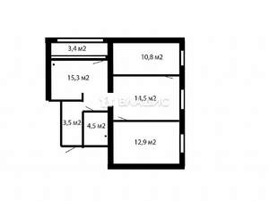 3-к квартира, вторичка, 63м2, 1/5 этаж