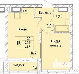 1-к квартира, вторичка, 32м2, 23/25 этаж