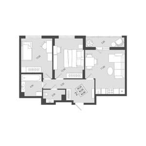 2-к квартира, вторичка, 61м2, 10/10 этаж